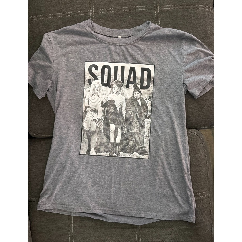 Hocus Pocus Sanderson Sisters Squad Graphic T-Shirt Gray Medium Halloween Tee